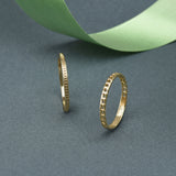 Real Gold Plated set of 2 Chain Stacking Rings For Women By Accessorize London-Small