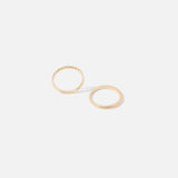 Real Gold Plated set of 2 Chain Stacking Rings For Women By Accessorize London-Medium