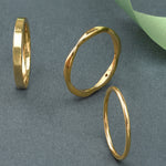 Real Gold Plated set of 3 Mixed Band Stacking Rings For Women By Accessorize London