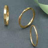 Real Gold Plated set of 3 Mixed Band Stacking Rings For Women By Accessorize London