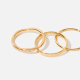 Real Gold Plated set of 3 Mixed Band Stacking Rings For Women By Accessorize London