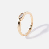 Real Gold Plated Sparkle Oval Inset Single Ring For Women By Accessorize London-Small