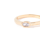 Real Gold Plated Sparkle Oval Inset Single Ring For Women By Accessorize London