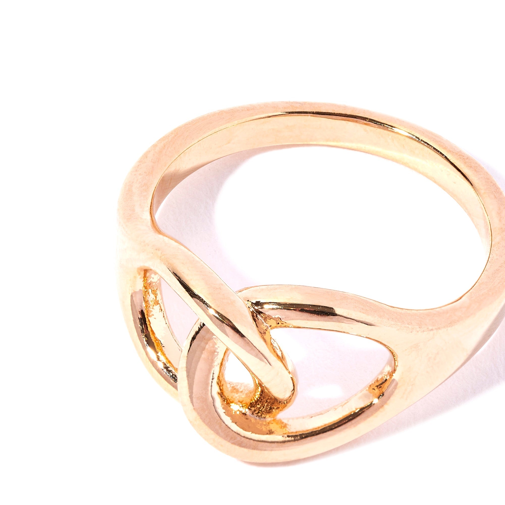 Real Gold Plated Z Heirloom Link Ring For Women By Accessorize London