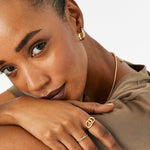 Real Gold Plated Z Heirloom Link Ring For Women By Accessorize London