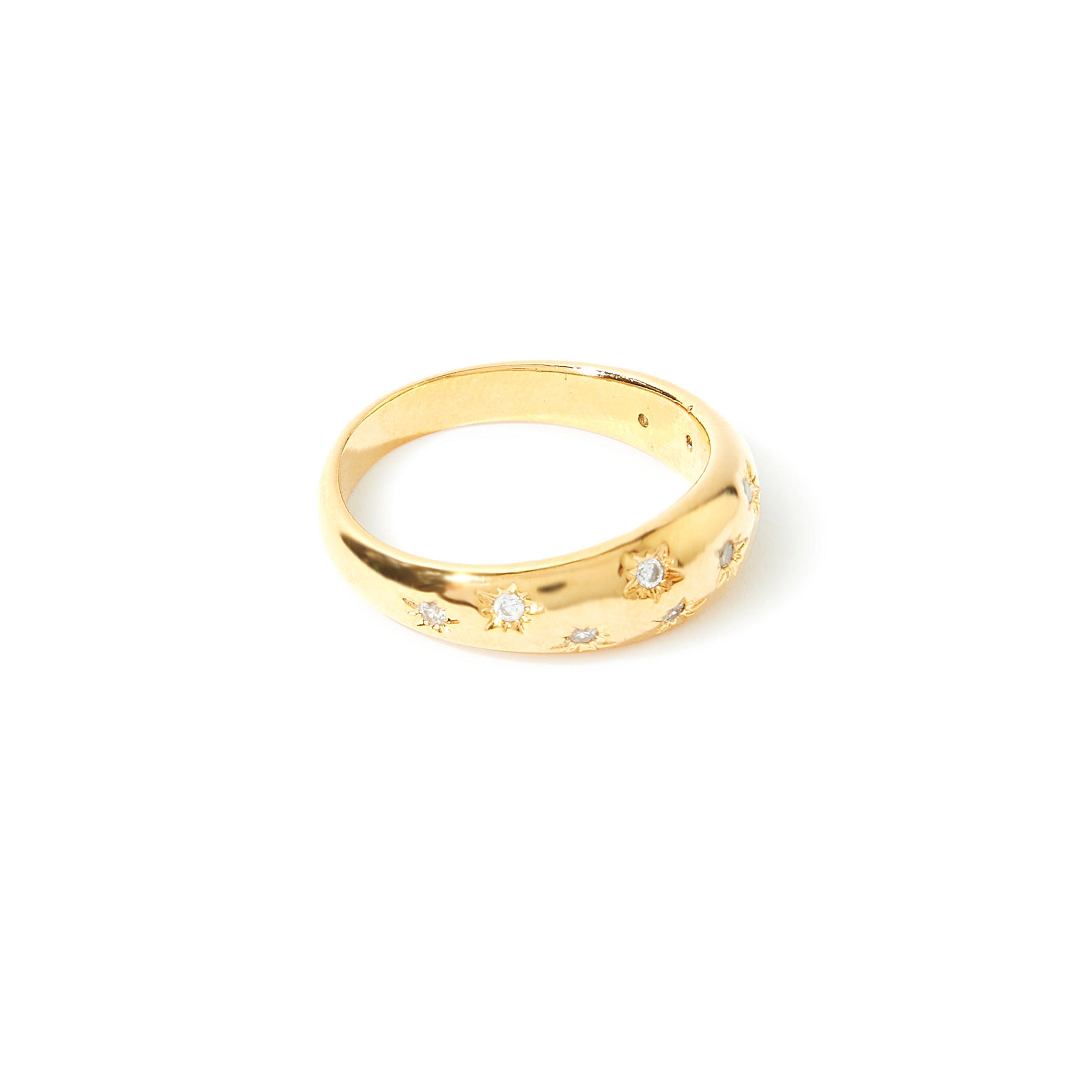 Real Gold Plated Z Chunky Star Ring For Women By Accessorize London