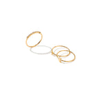 Real Gold Plated set of 3 Star Moon Sparkle Band Stacking Ring For Women By Accessorize London
