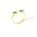 Real Gold Plated Circle Healing Stone Ring Aventurine For Women By Accessorize London