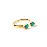 Real Gold Plated Circle Healing Stone Ring Turq For Women By Accessorize London