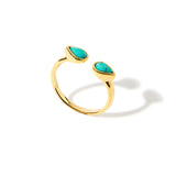 Real Gold Plated Circle Healing Stone Ring Turq For Women By Accessorize London