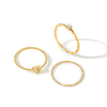 Real Gold Plated Set Of 3 Sparkle Heart Stacking Rings For Women By Accessorize London-Large