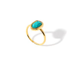 Real Gold Plated Irregular Healing Stone Ring Turq For Women By Accessorize London
