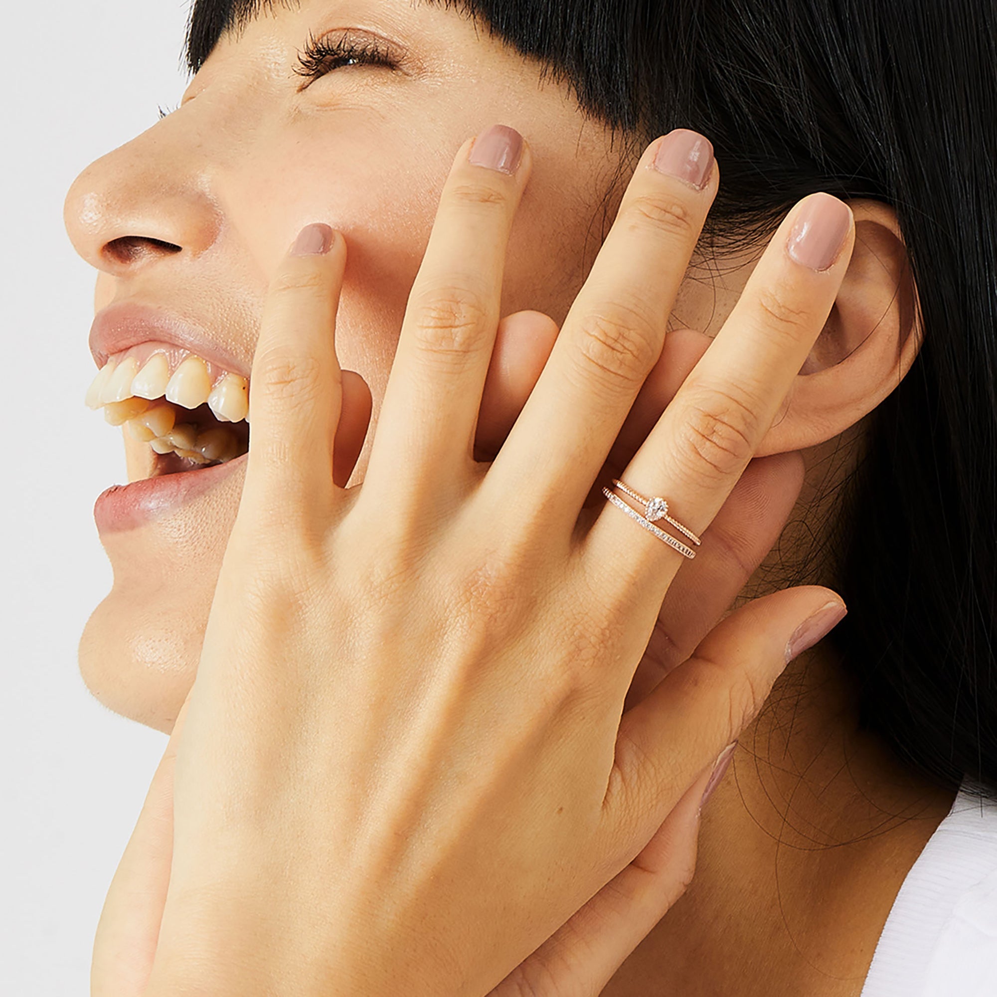 Real Gold Plated Rose Gold Sparkle Stacking Rings Pack For Women By Accessorize London-Small