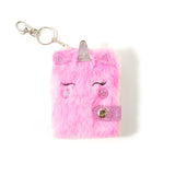 Mini Fluffy Unicorn Keychain Notebook
