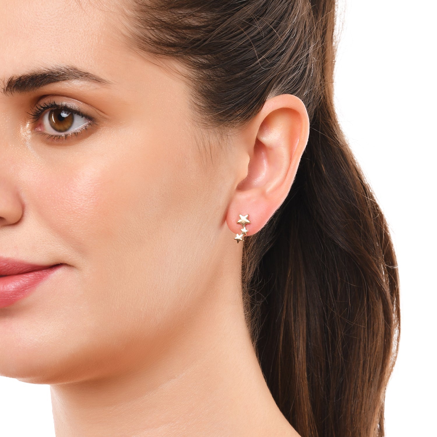 Accessorize London Women'S Gold Set Of 3 Celestial Stud Earring Pack