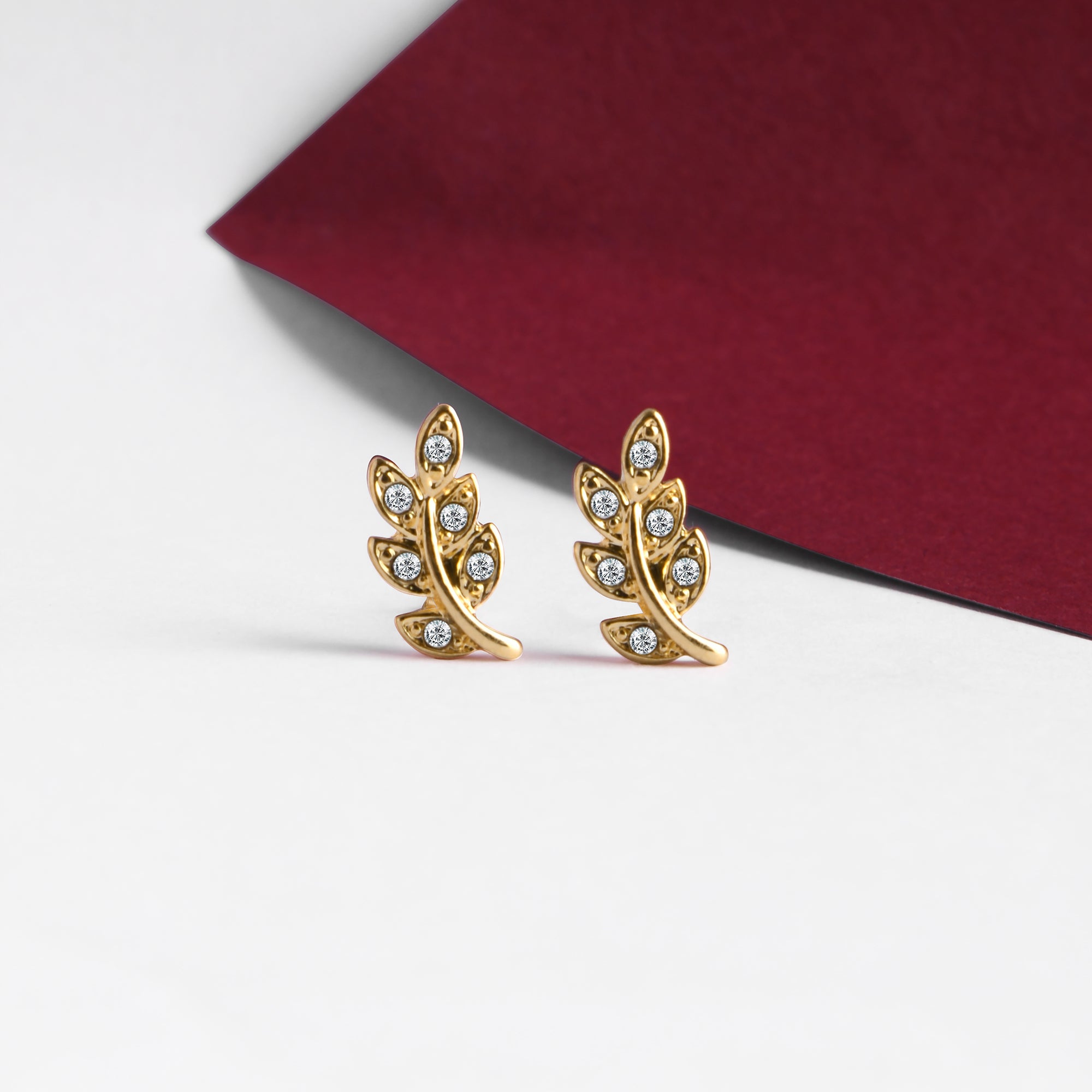 Accessorize London Women'S Crystal Leaf Crystal Stud Earring