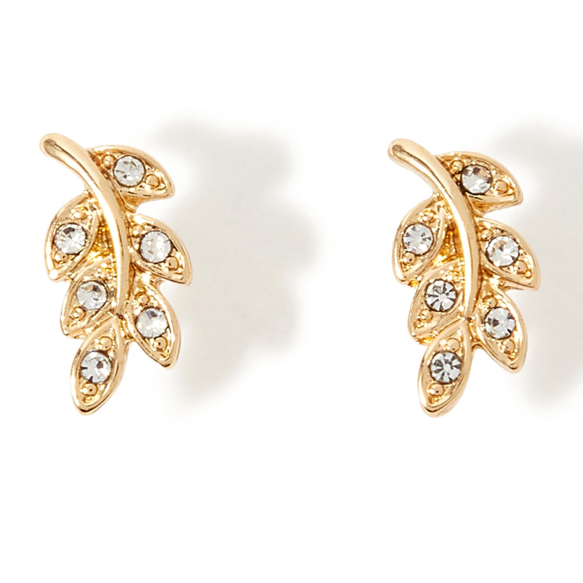 Accessorize London Women'S Crystal Leaf Crystal Stud Earring