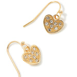 Accessorize London Women'S Gold Pave Heart Short Drop Earring