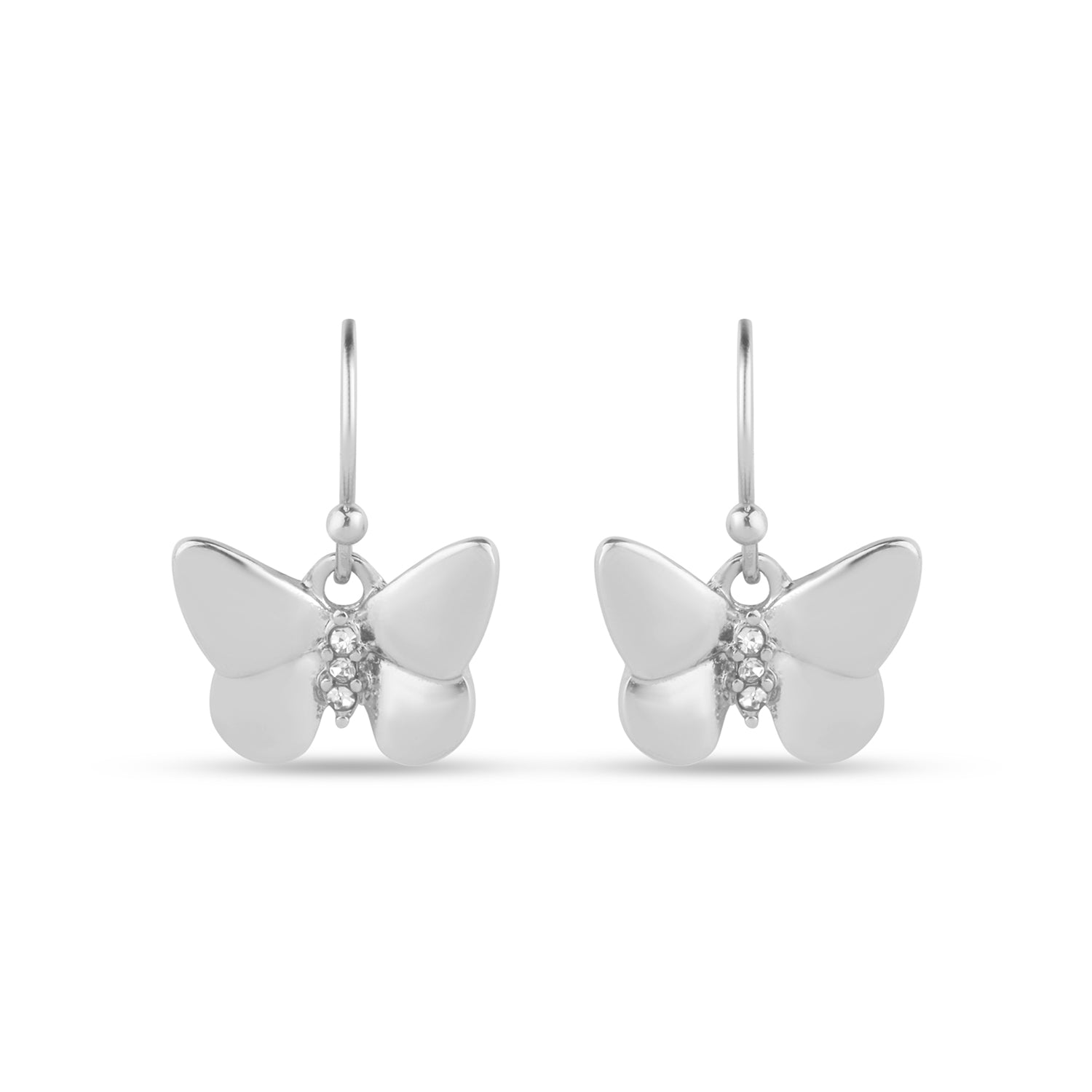 Accessorize London Women'S Silver Butterfly Pave Short Drop Earring
