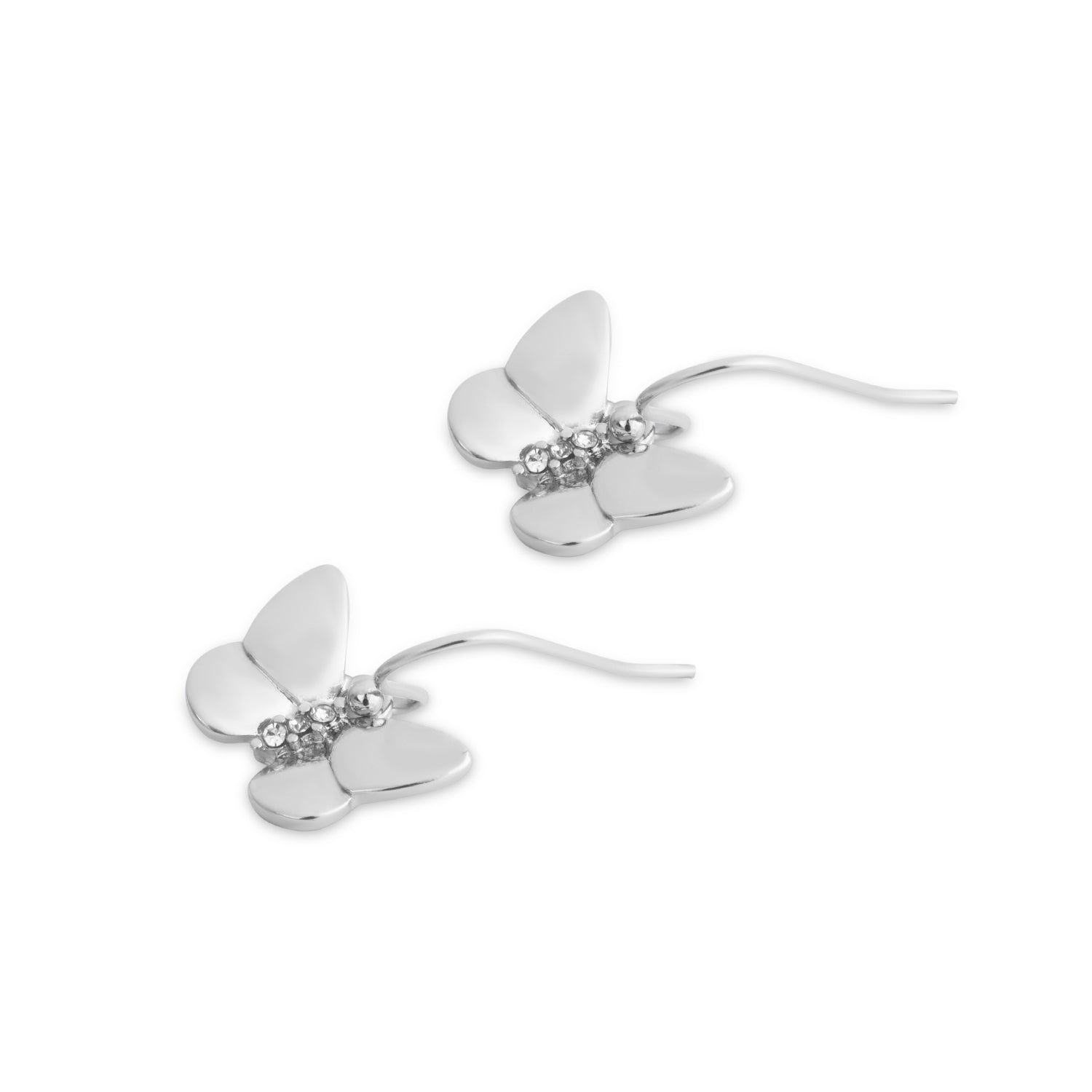Accessorize London Women'S Silver Butterfly Pave Short Drop Earring