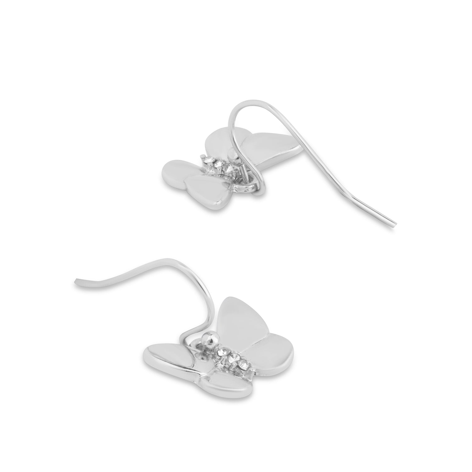 Accessorize London Women'S Silver Butterfly Pave Short Drop Earring