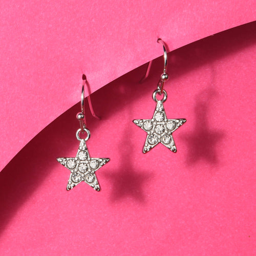 Accessorize London Women'S Silver Pave Star Short Drop Earring