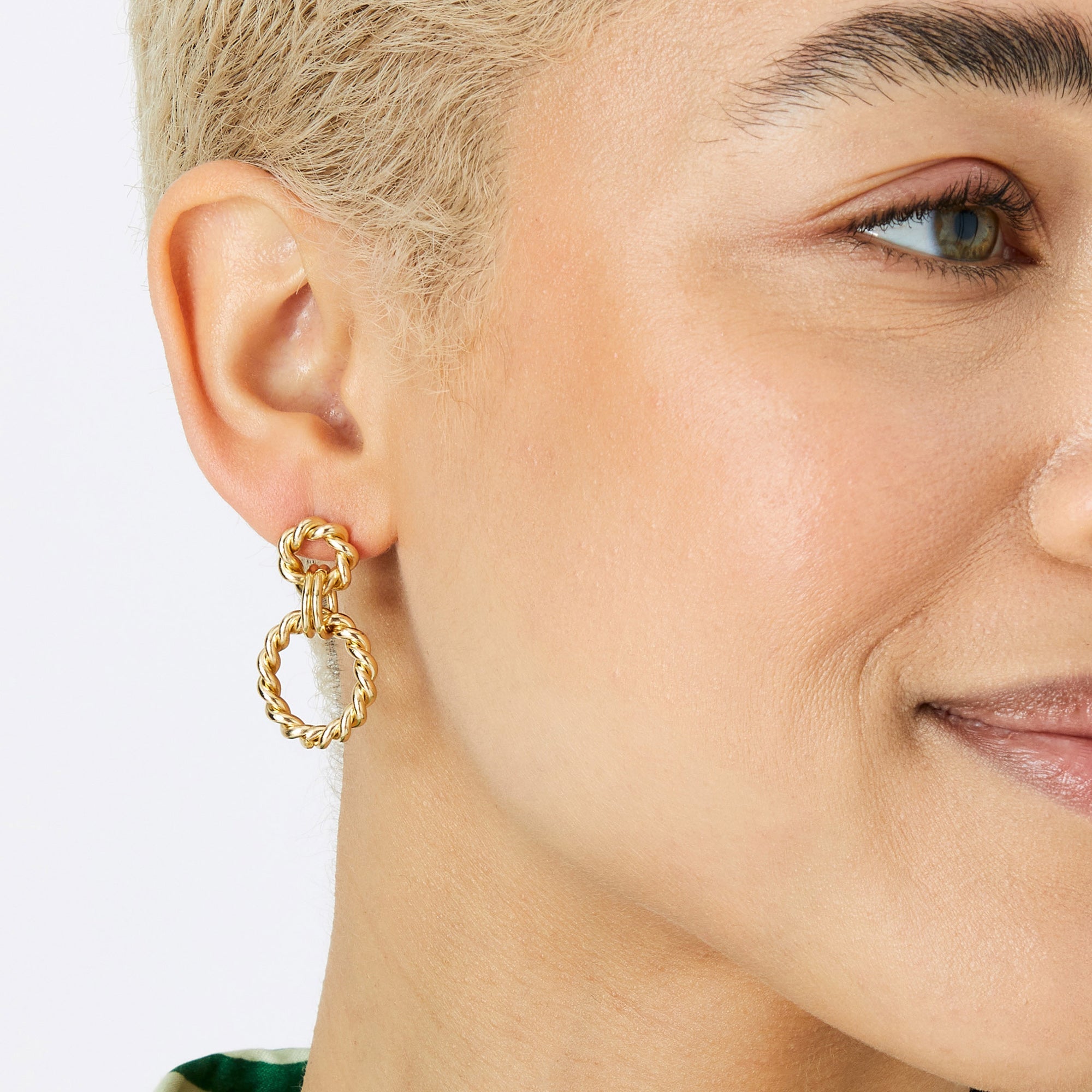 Accessorize London Women's gold Super Classics Lines Link Earring