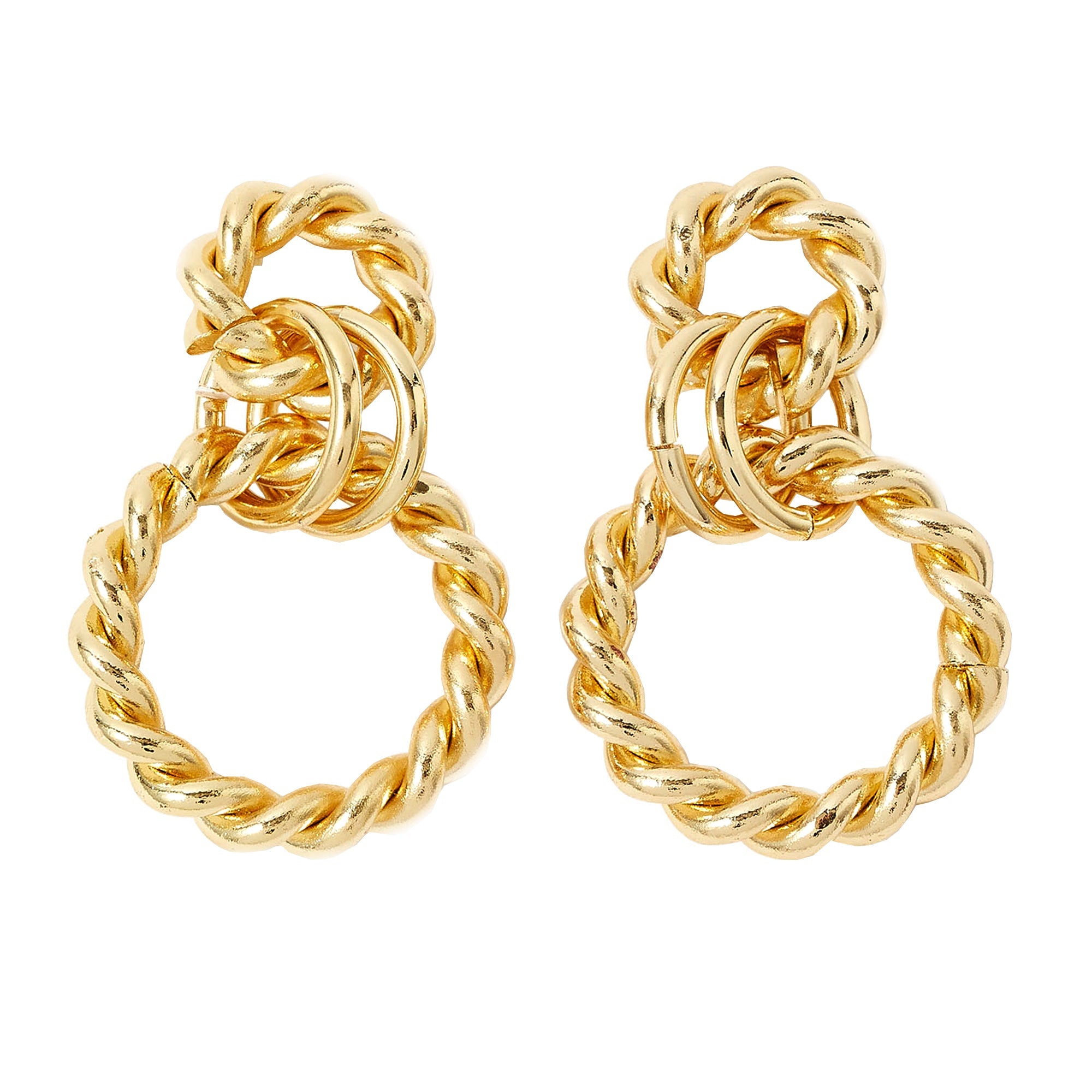 Accessorize London Women's gold Super Classics Lines Link Earring