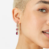 Accessorize London Women's pink Willow Eclectic Stones Long Earring