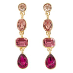 Accessorize London Women's pink Willow Eclectic Stones Long Earring