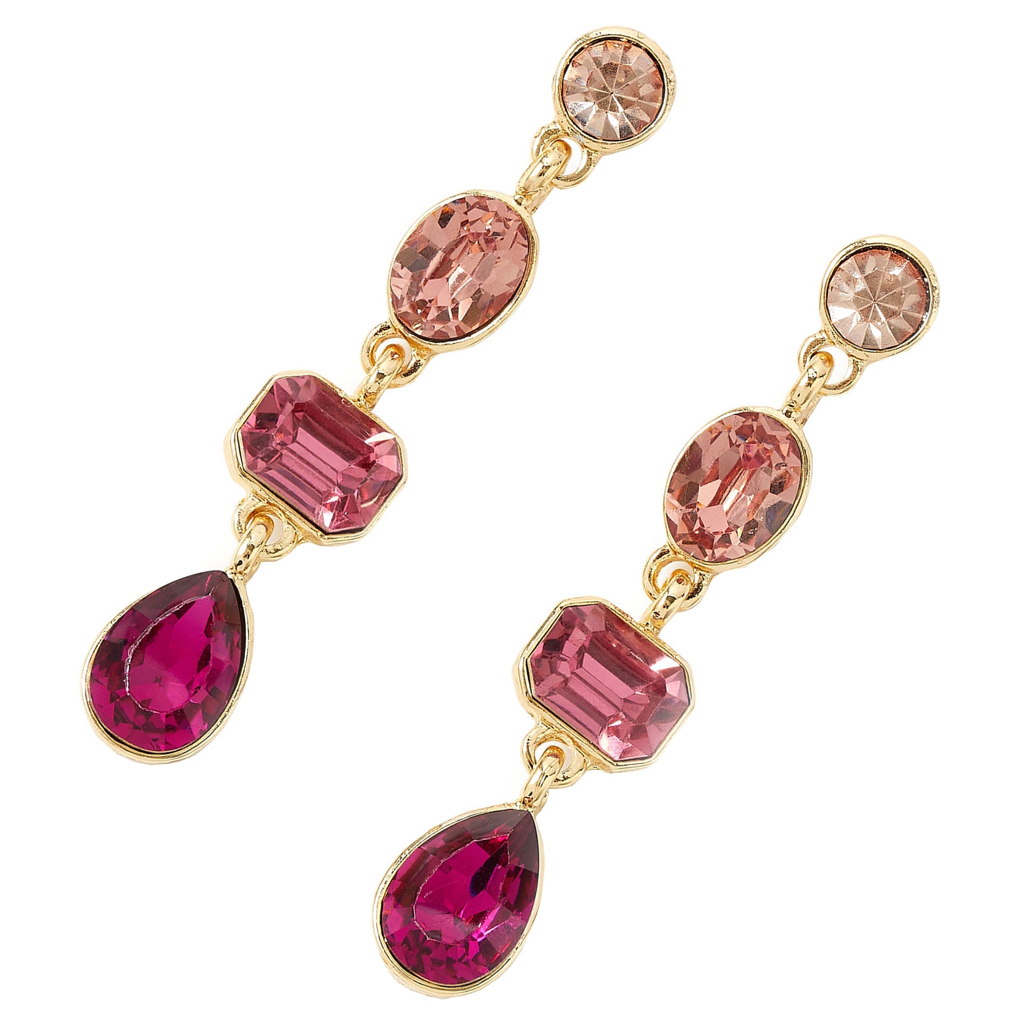 Accessorize London Women's pink Willow Eclectic Stones Long Earring