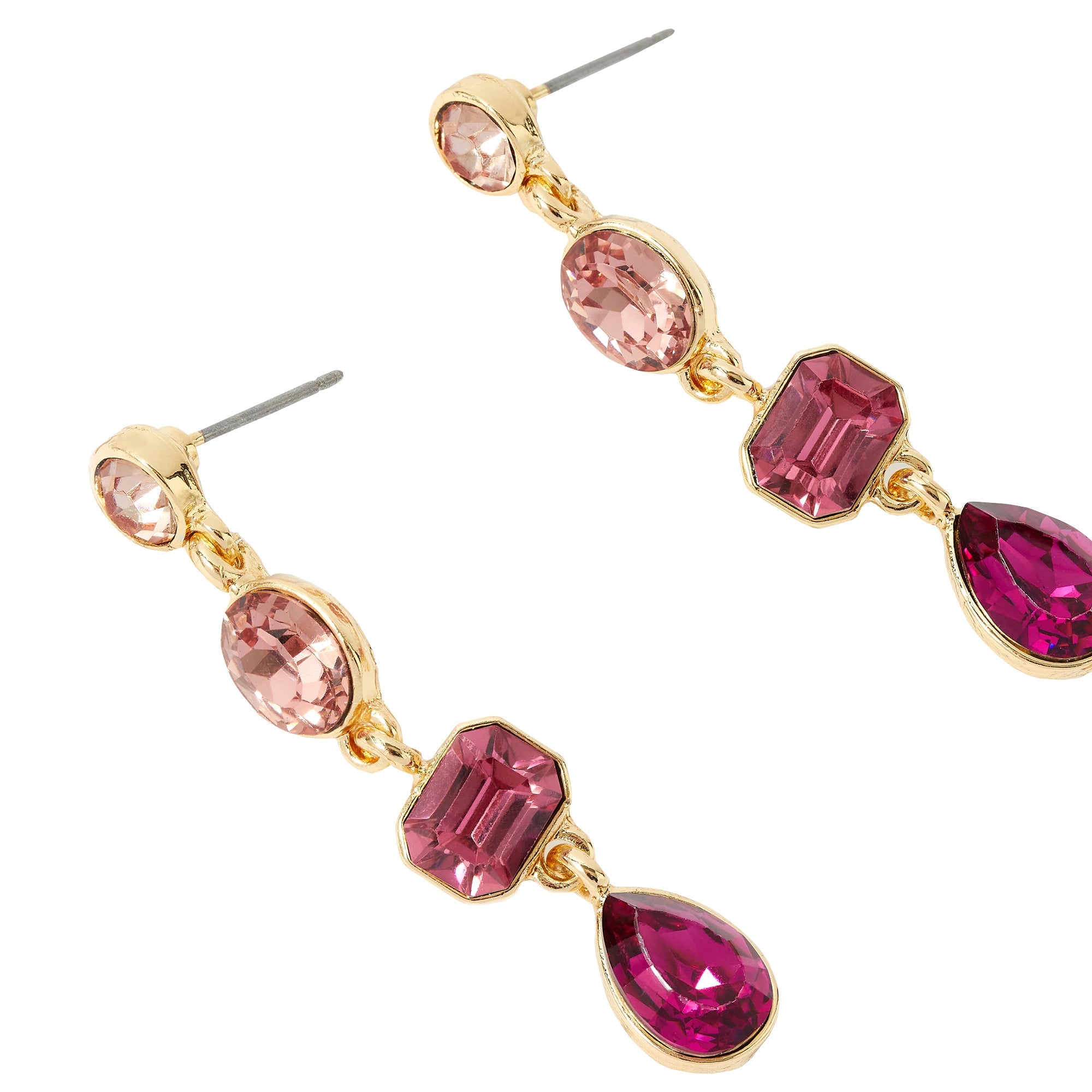 Accessorize London Women's pink Willow Eclectic Stones Long Earring