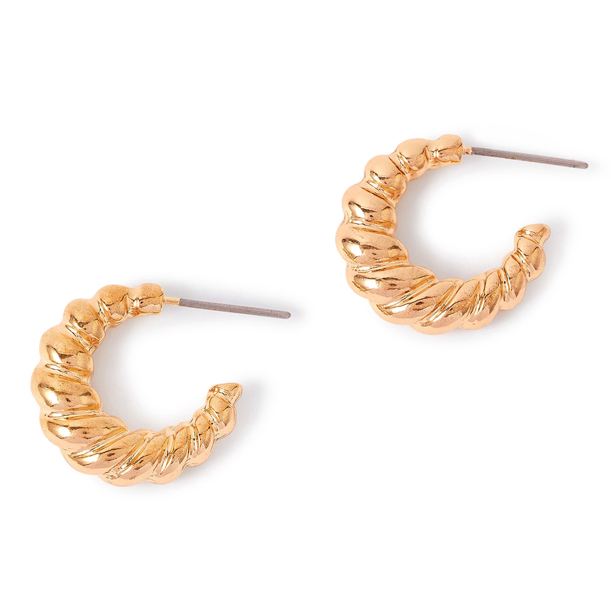 Accessorize London Women's gold Super Classics Croissant Hoop Earring