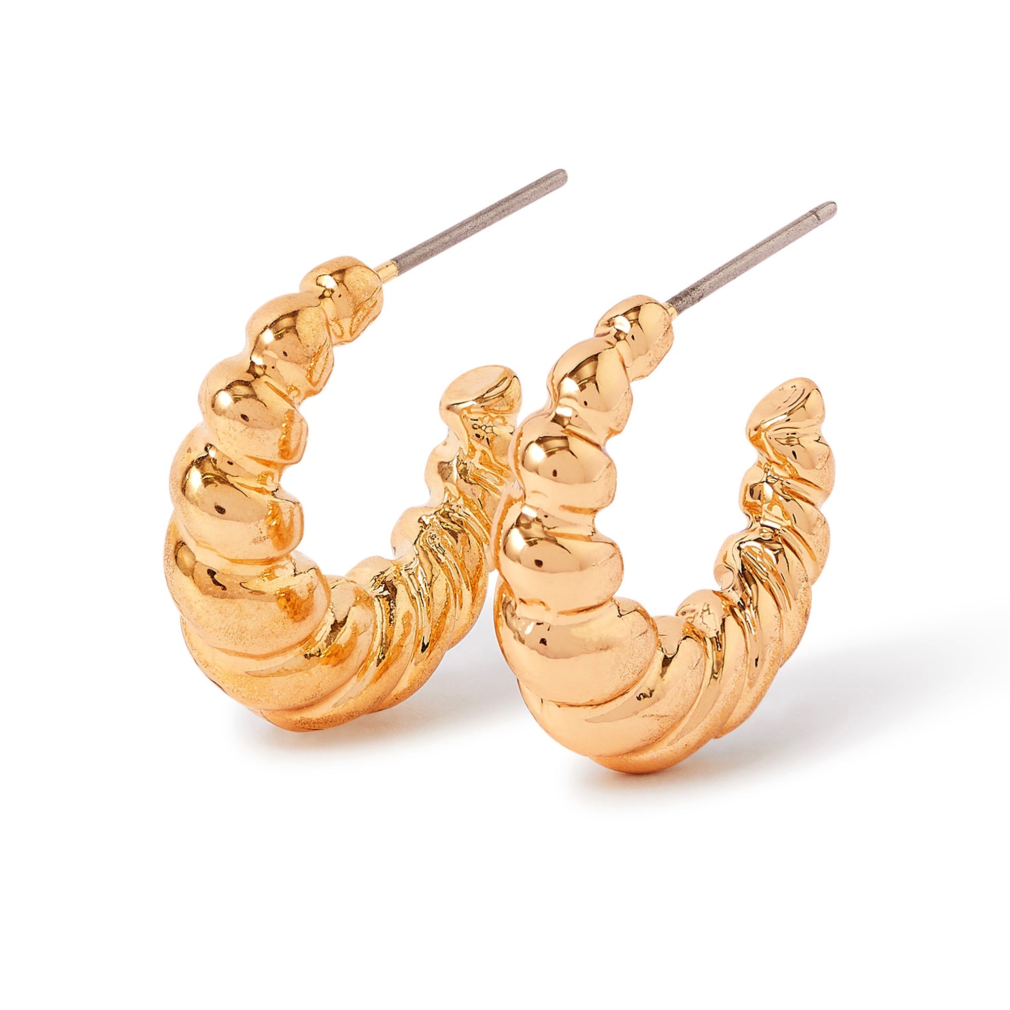 Accessorize London Women's gold Super Classics Croissant Hoop Earring