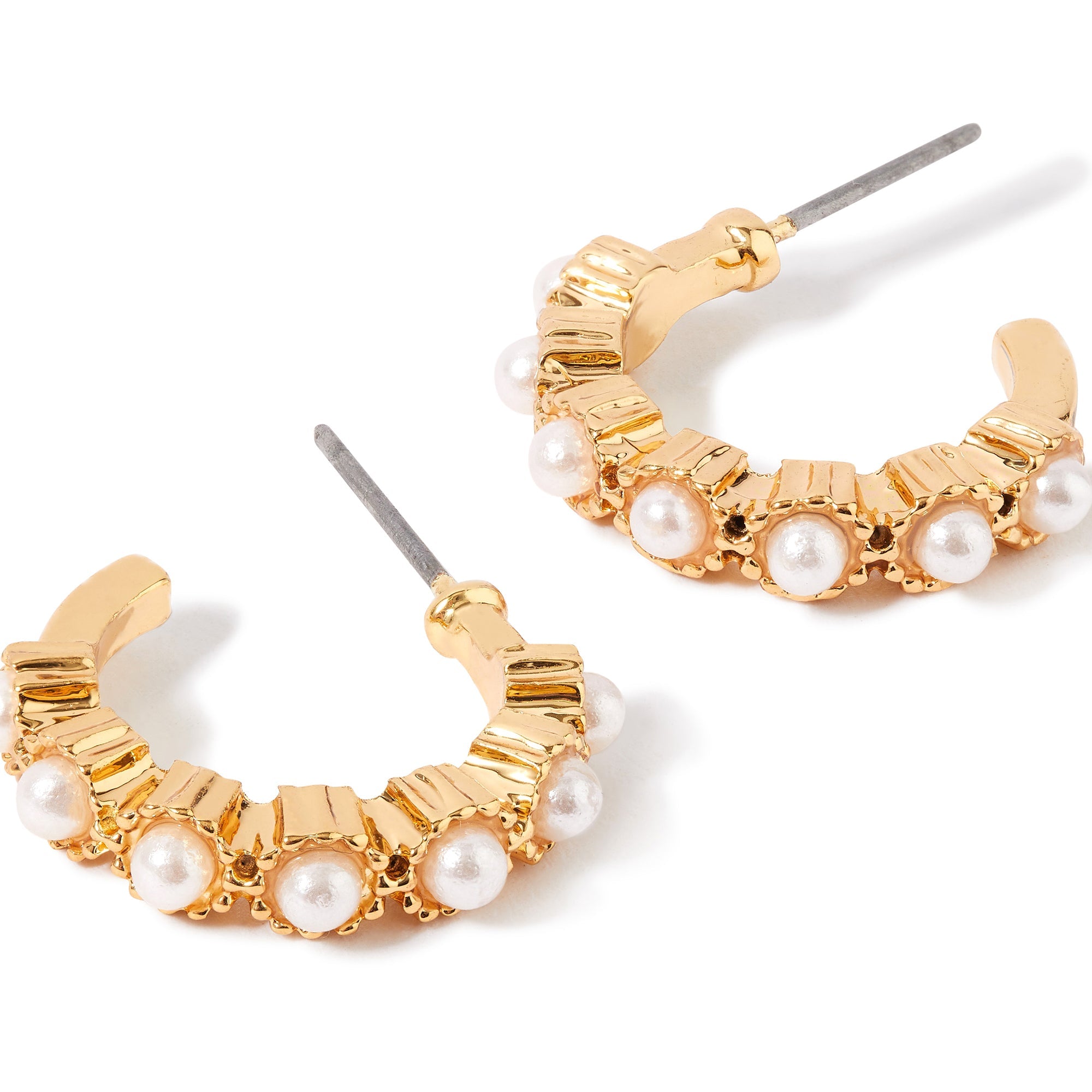 Accessorize London Women's pearl Super Classics Pearl Flower Hoop Earring
