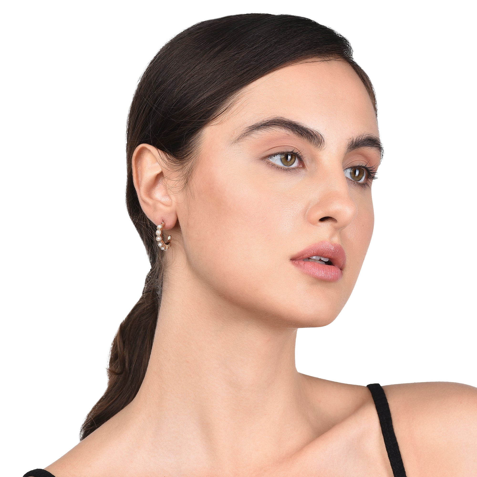 Accessorize London Women's pearl Super Classics Pearl Flower Hoop Earring