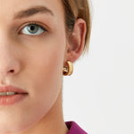 Accessorize London Women's gold Super Classics Set of 3 Chunky Detailed Hoops Earring