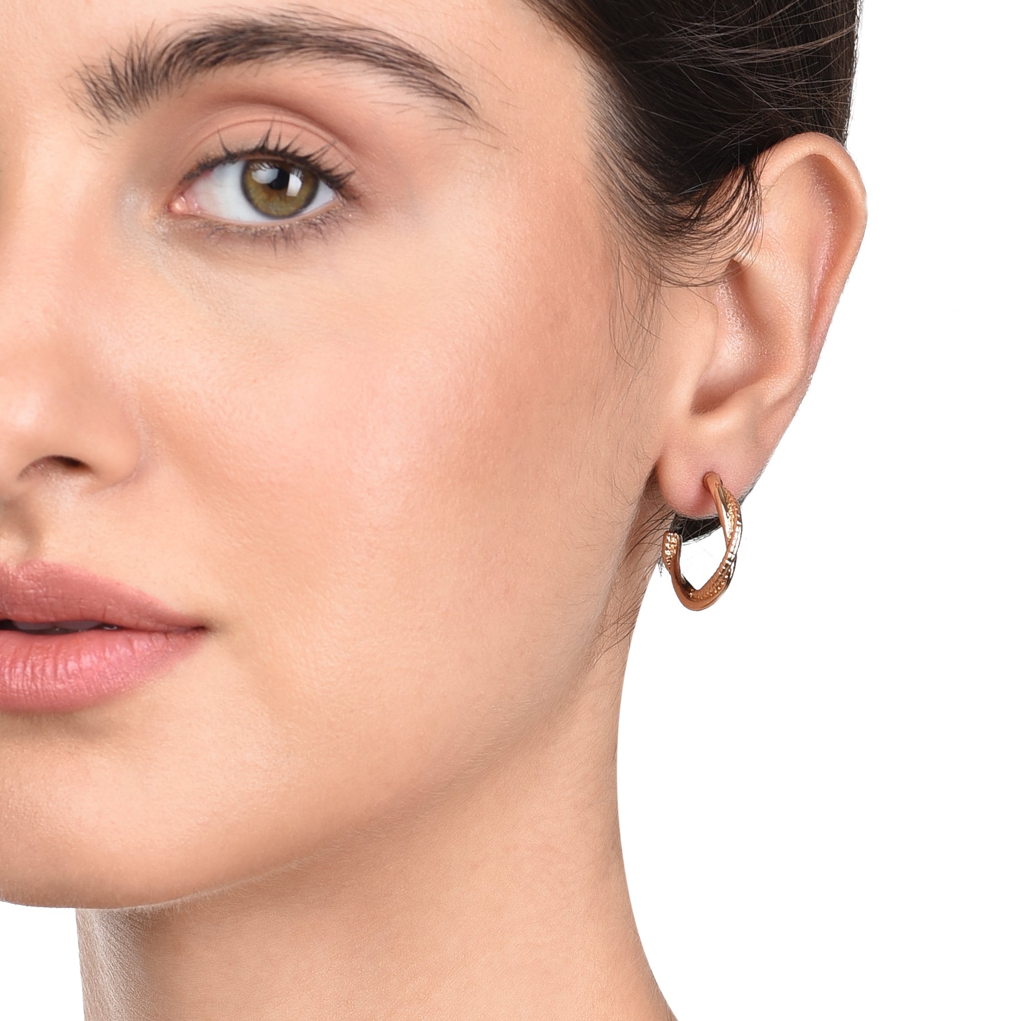 Accessorize London Women's gold Super Classics Twist Textured Hoops Earring