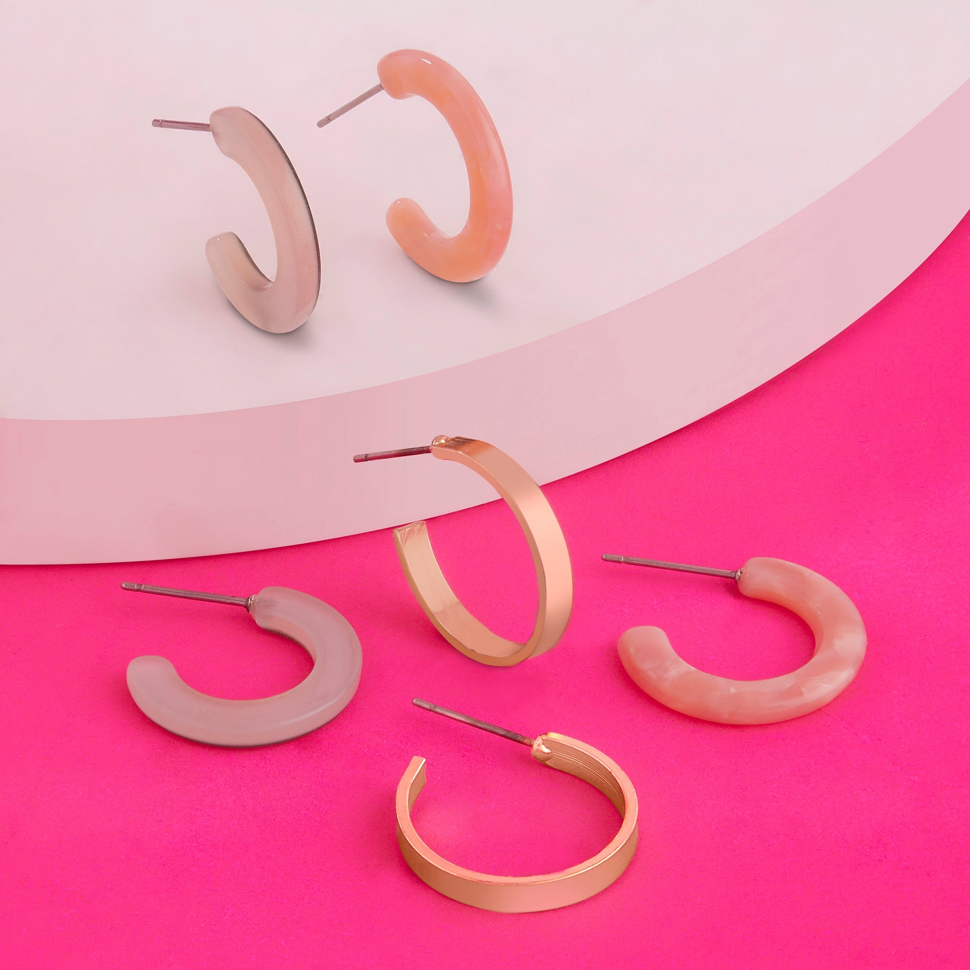 Accessorize London Women's multi Celestial Set of 3 Resin Hoop Earring Pack