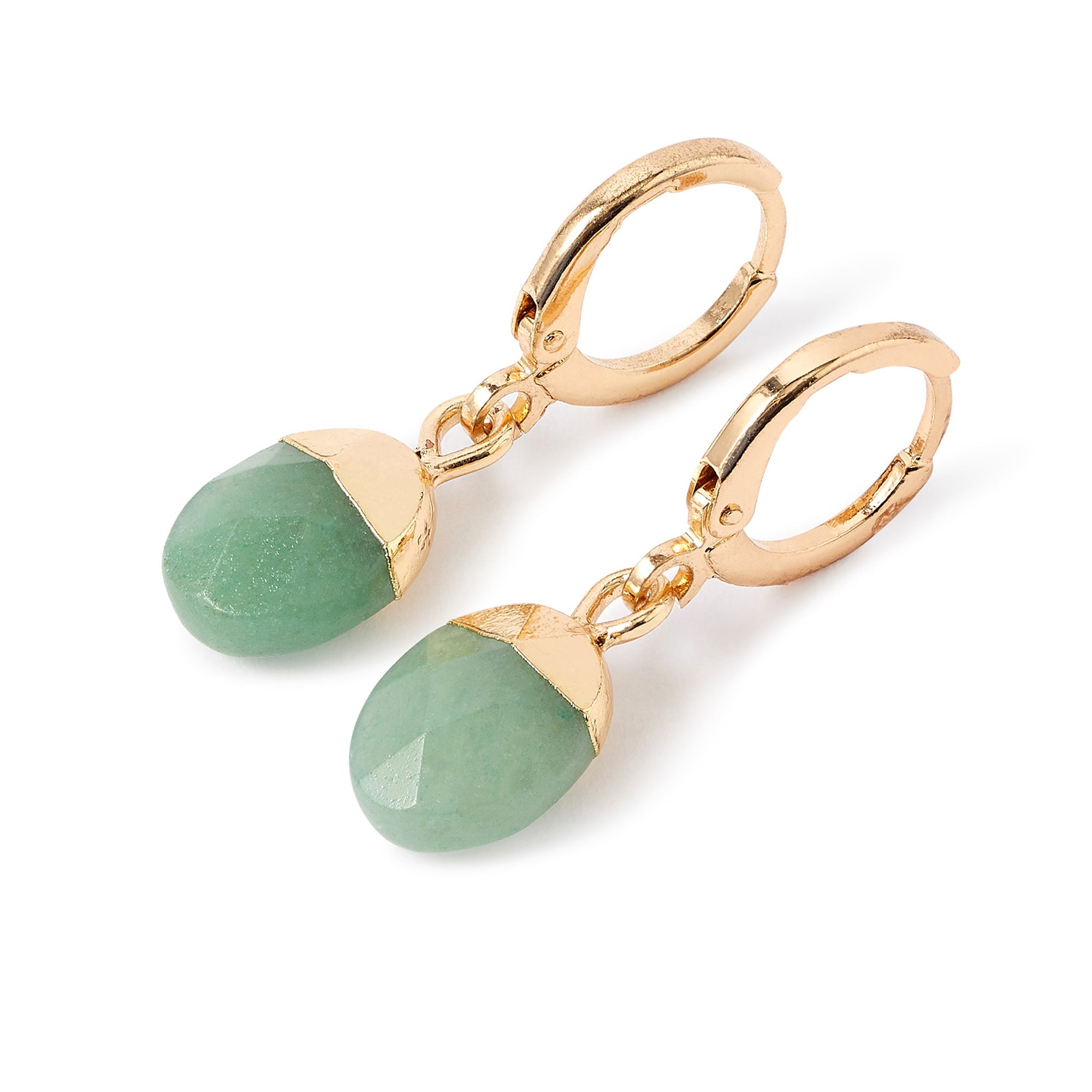 Accessorize London Women's green Celestial Stone Drop Huggie Earring