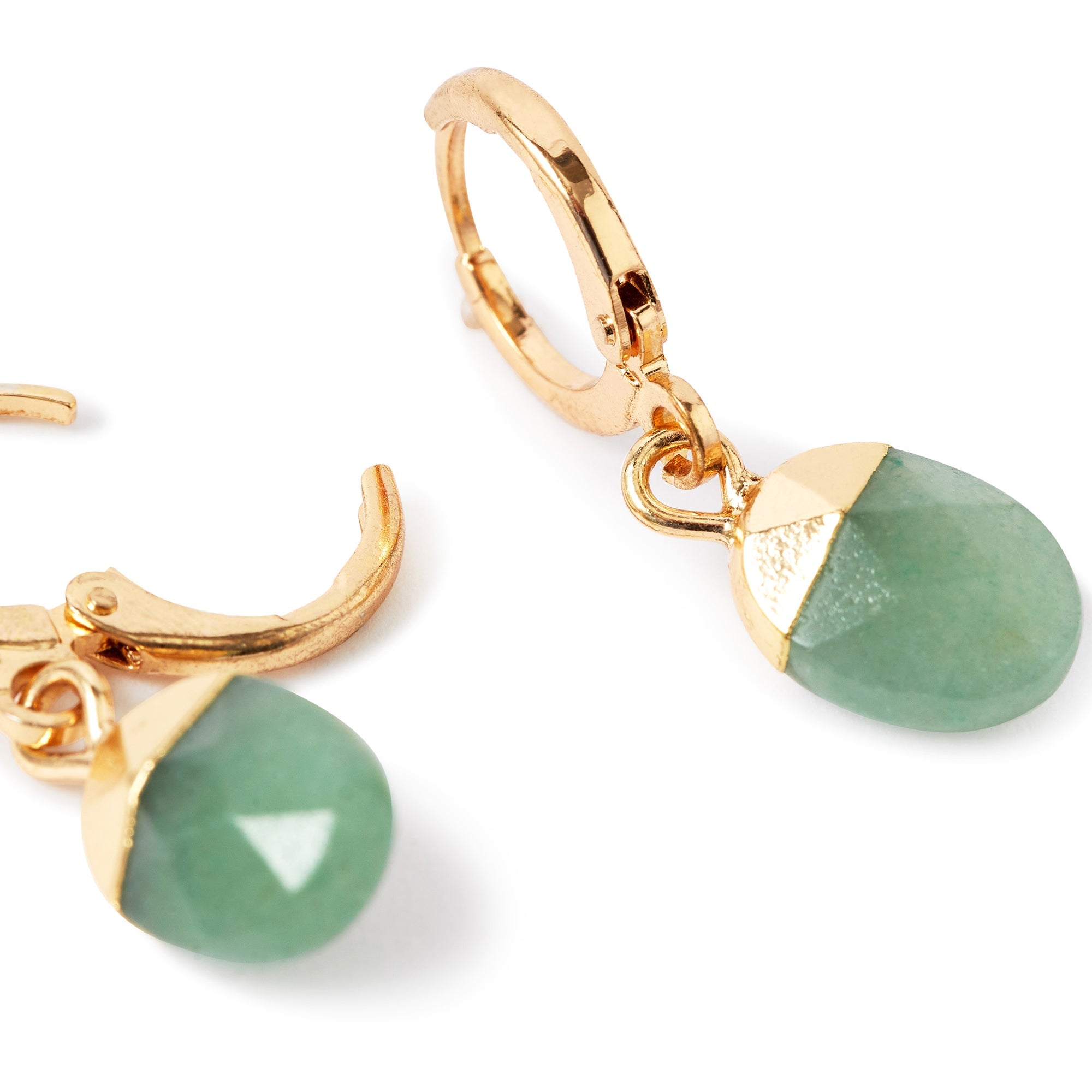Accessorize London Women's green Celestial Stone Drop Huggie Earring