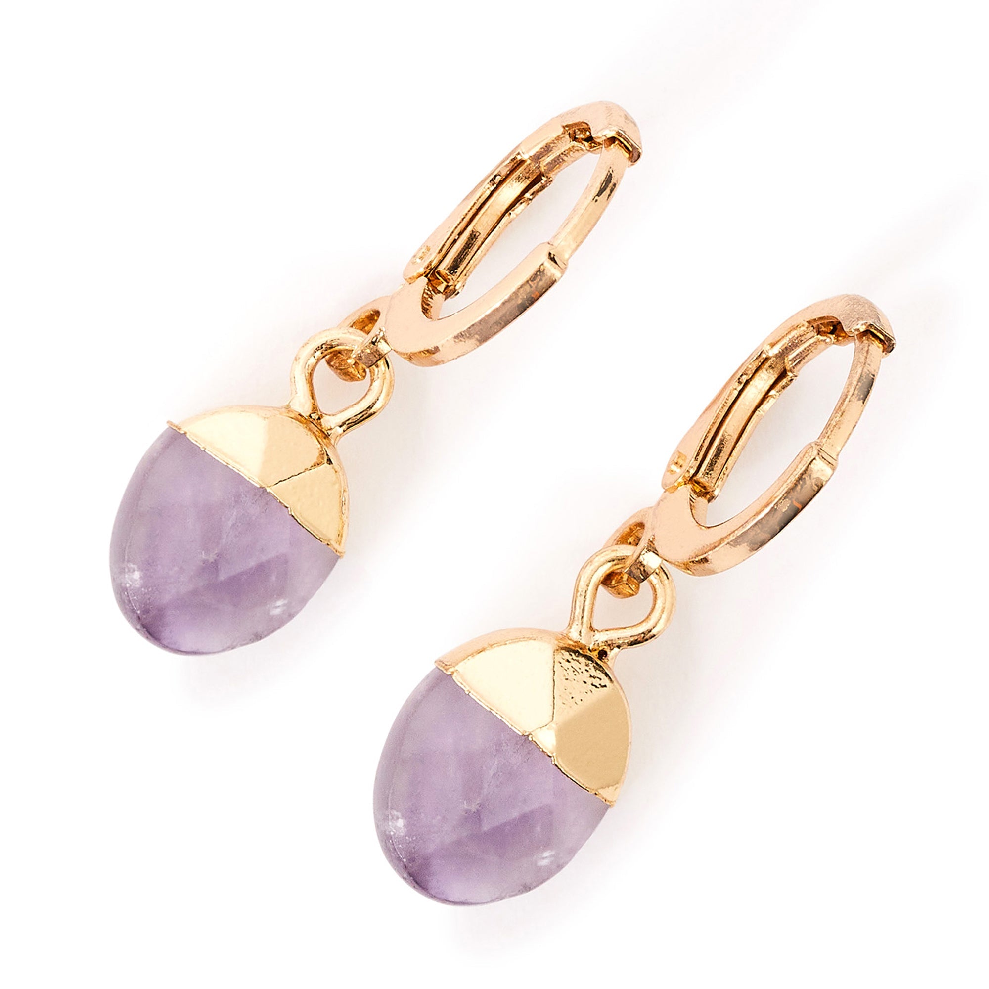 Accessorize London Women's purple Celestial Stone Drop Huggie Hoop Earring
