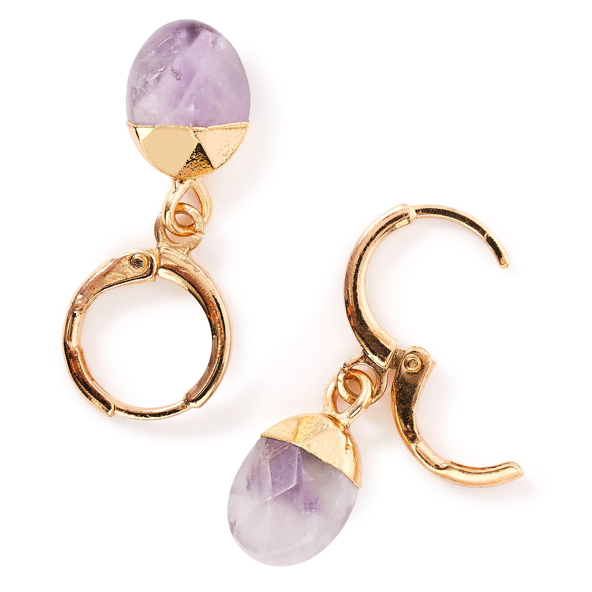 Accessorize London Women's purple Celestial Stone Drop Huggie Hoop Earring