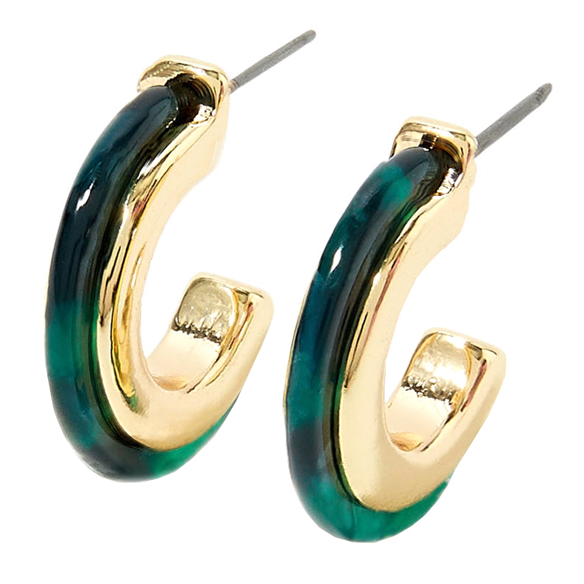 Green resin deals hoop earrings