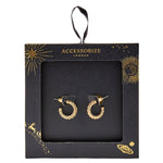 Accessorize London Women's Gift Box Twisted Hoop Earring