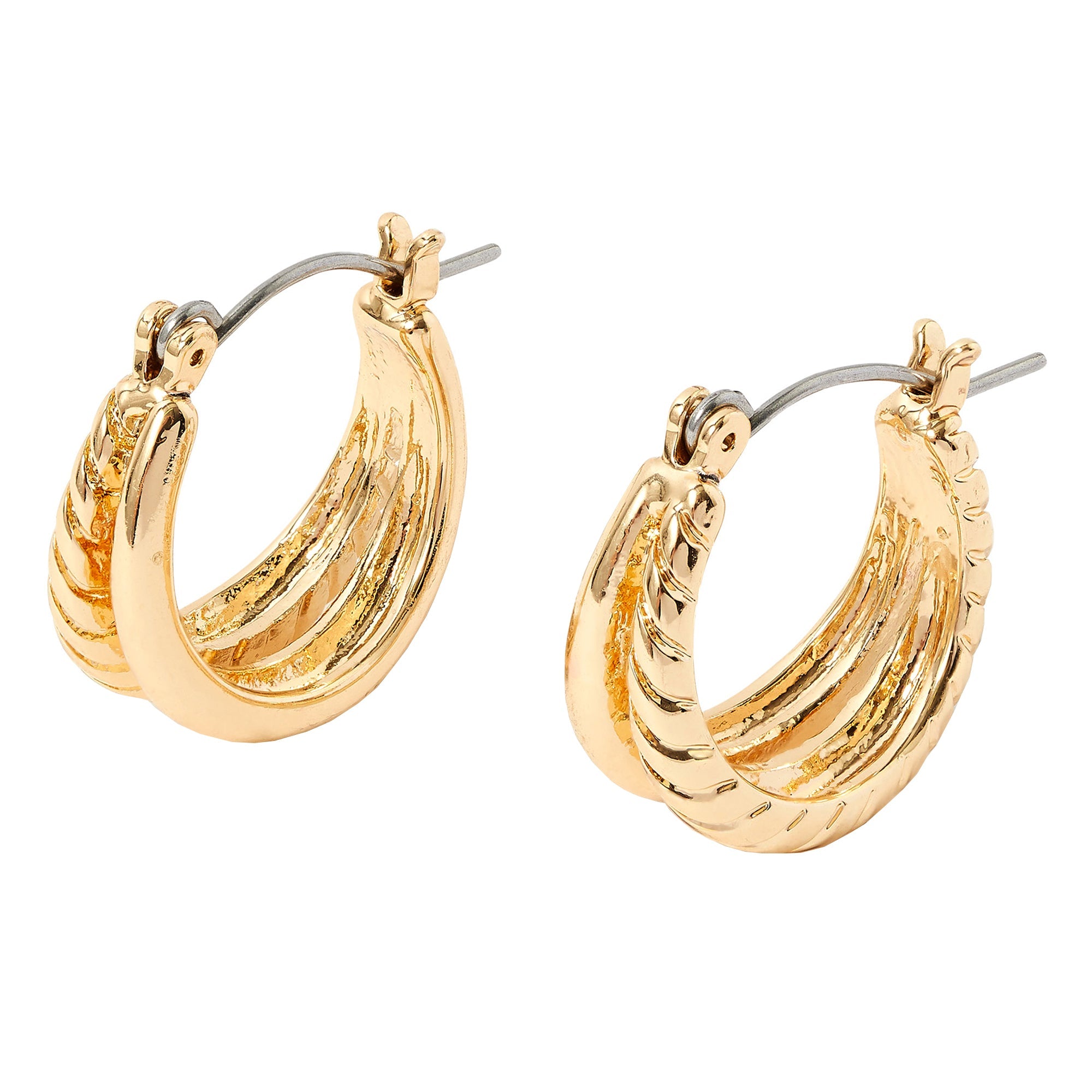 Accessorize London Women's gold Super Classics Split Twist Hoop