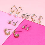 Accessorize London Women's pearl Willow Pearls Hoop & Stud Set