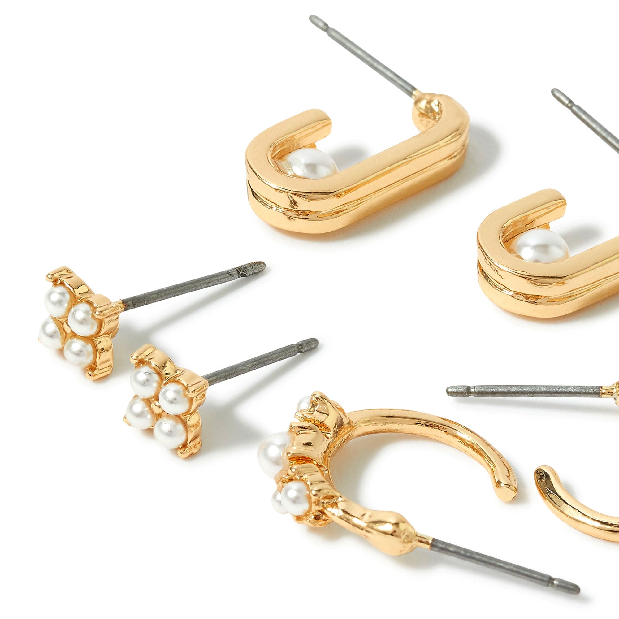 Accessorize London Women's pearl Willow Pearls Hoop & Stud Set