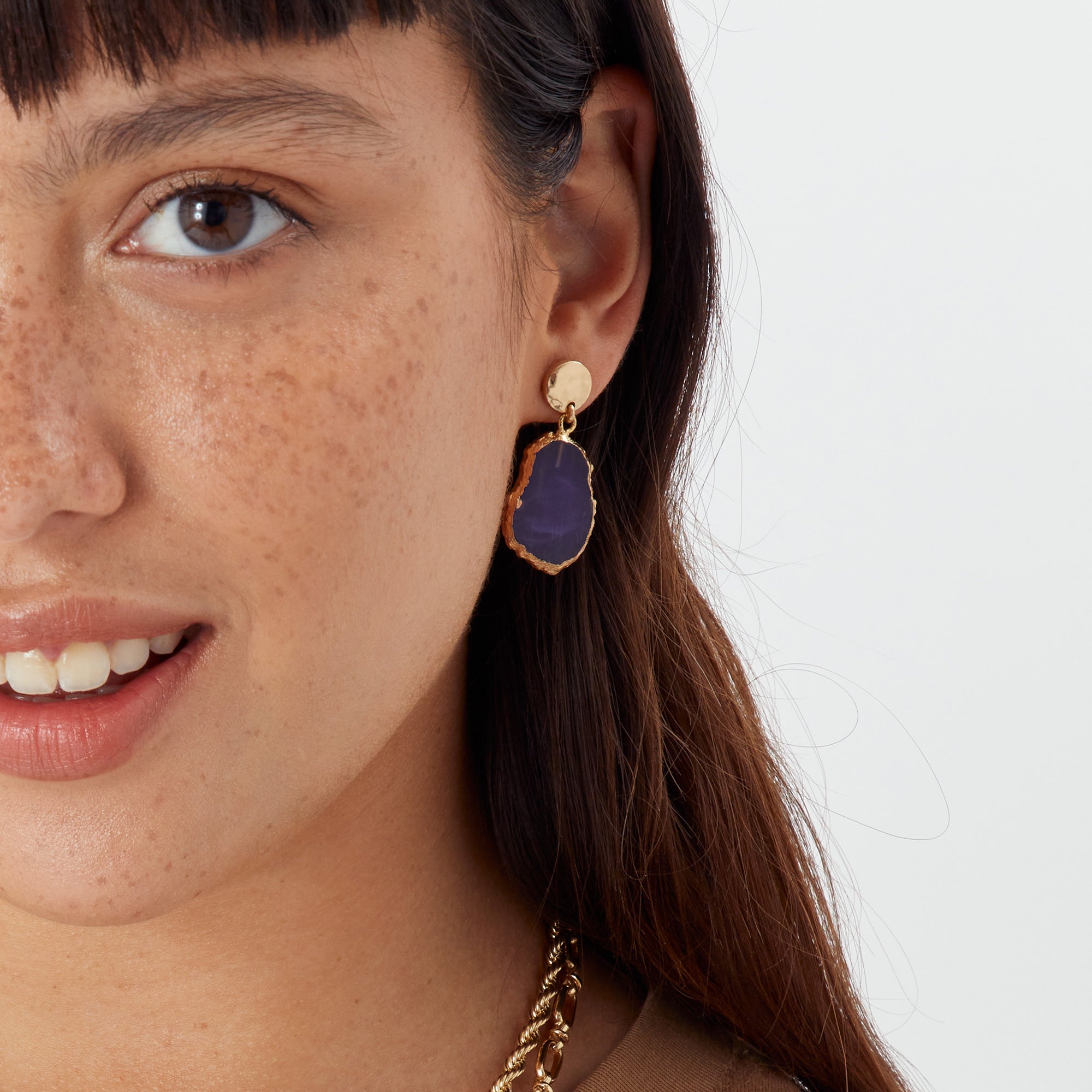 Accessorize London Women's purple Celestial Stone Slice Earring