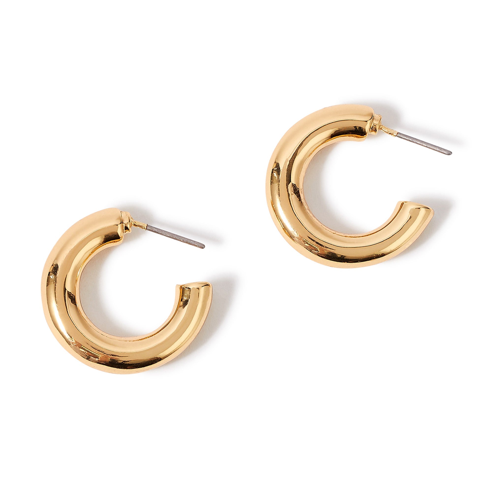 9ct Gold curved small hoop earrings - Louy Magroos